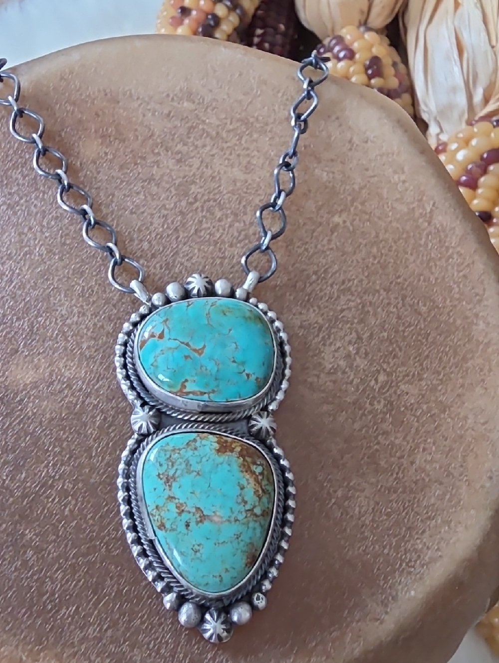 Beautiful NWOT Native American Navajo Scott Skeets Turquoise Necklace ๐ฉต๐ค๐๐ - Picture 8 of 16